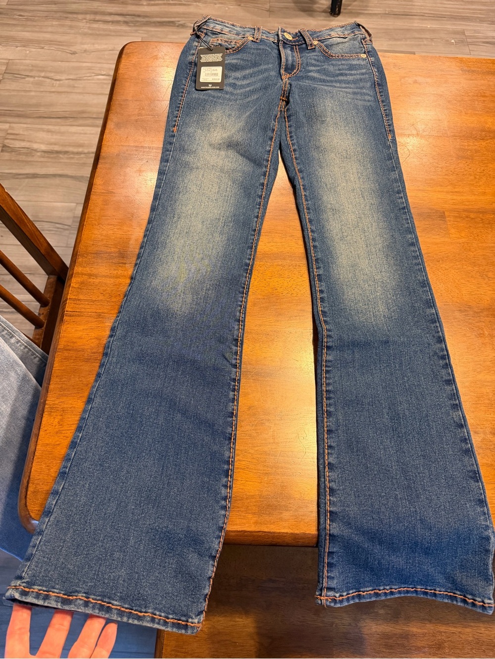 NWT True Religion Becca Big T Mid-Rise Bootcut Jeans Sz 25 Retail $204 - Picture 8 of 15
